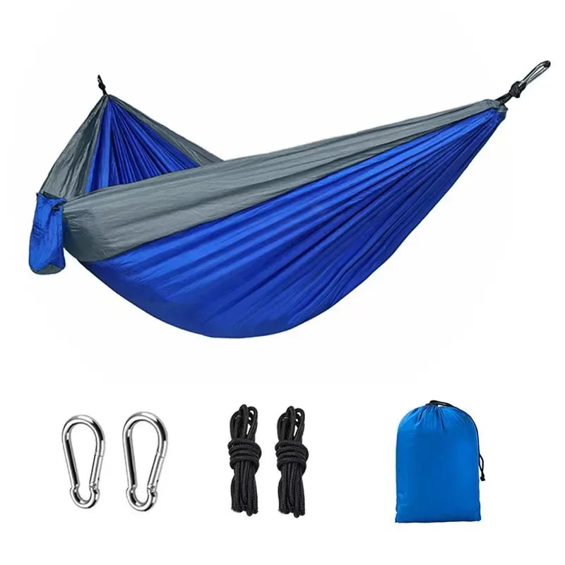 Outdoor Camping Single and Two Person Portable Parachute Cloth Color Matching Hammock 270 * 140cm