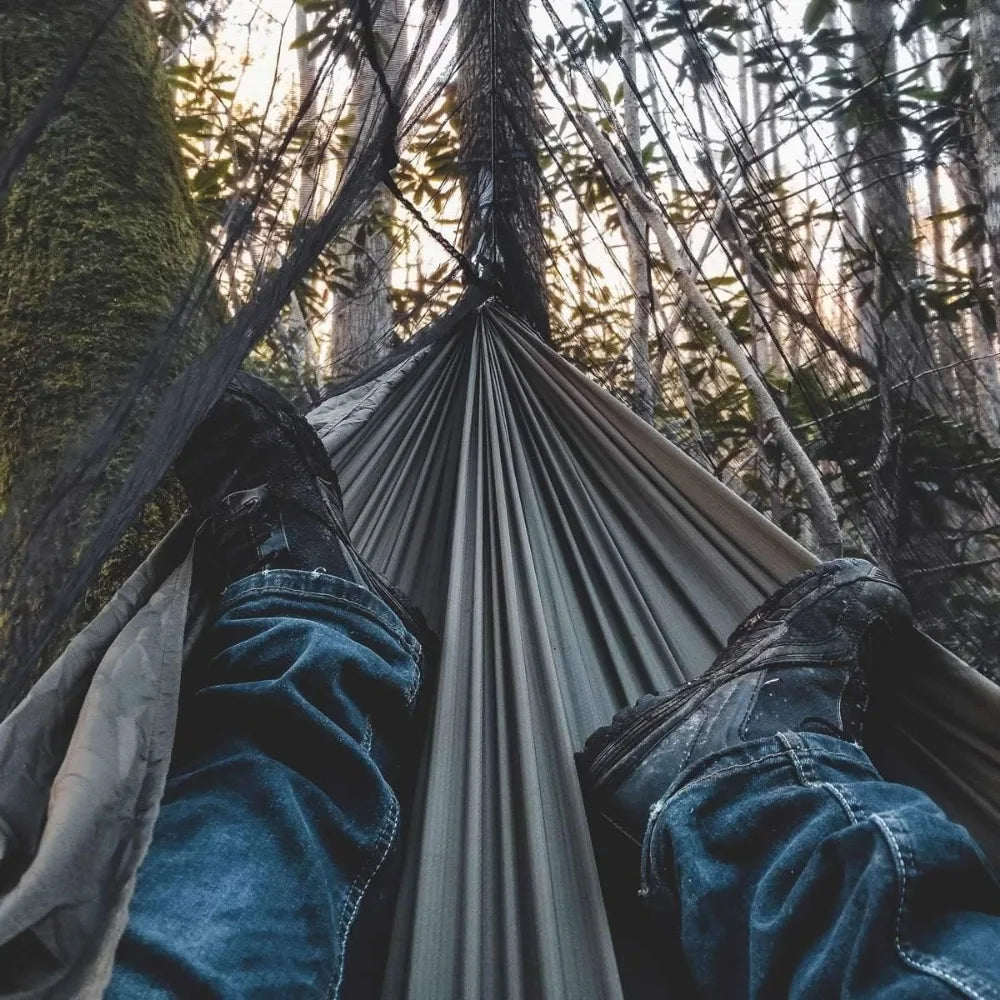 12Ft Camping Hammock with Mosquito Net,Double Hammock Portable Lightweight Ripstop Nylon Durable for Camping Hiking Backpacking