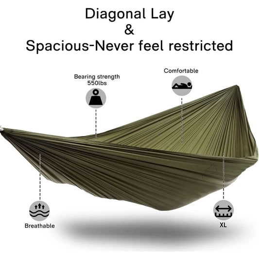12Ft Camping Hammock with Mosquito Net,Double Hammock Portable Lightweight Ripstop Nylon Durable for Camping Hiking Backpacking